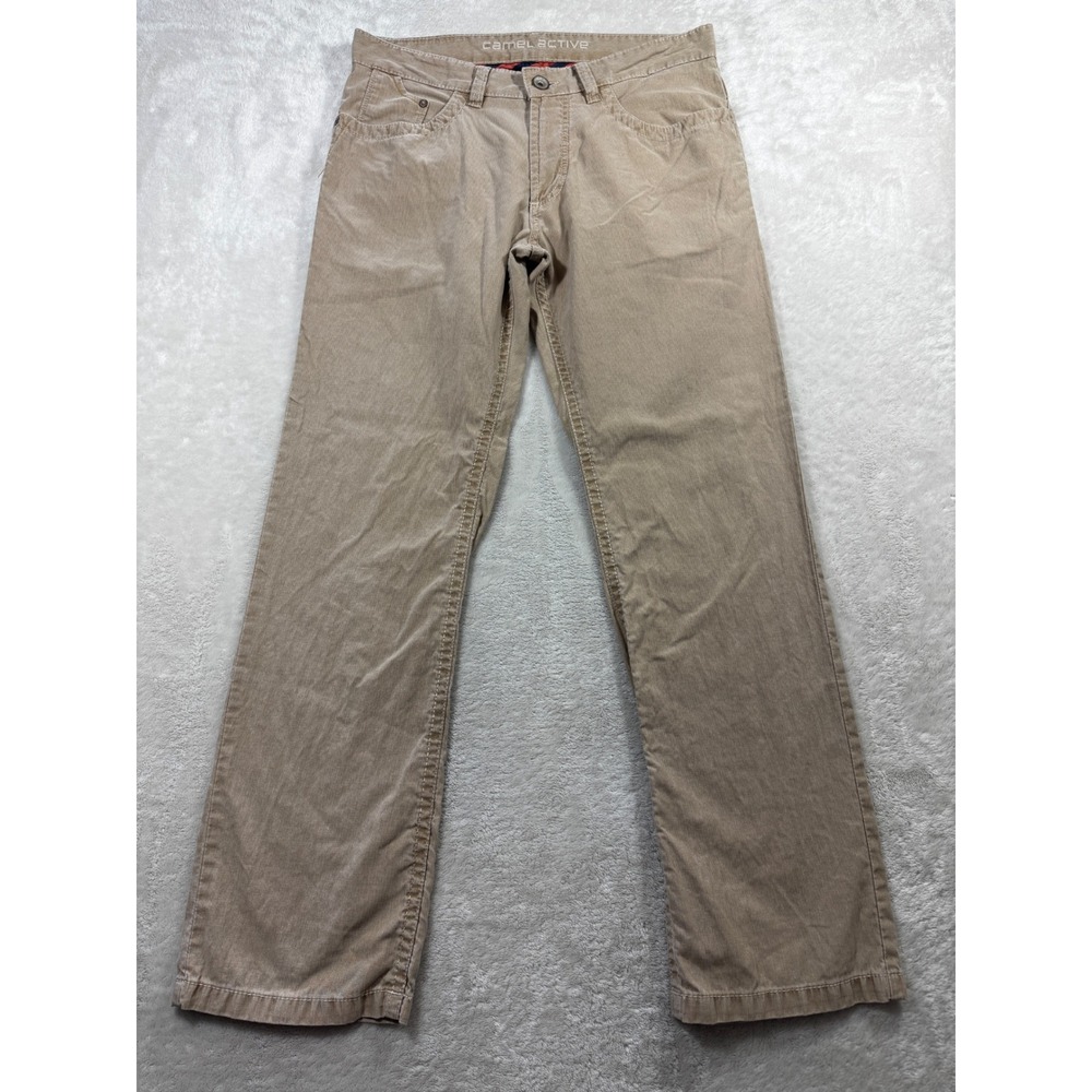 Camel Active Mens Hudson Corduroy Straight Tan Pants 33/30 Meas: 33x30